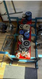 ️‍️ Complete mini gym: werkbank, halters & 250 KG aan gew, Sport en Fitness, Ophalen, Zo goed als nieuw, Benen, Fitnessbank