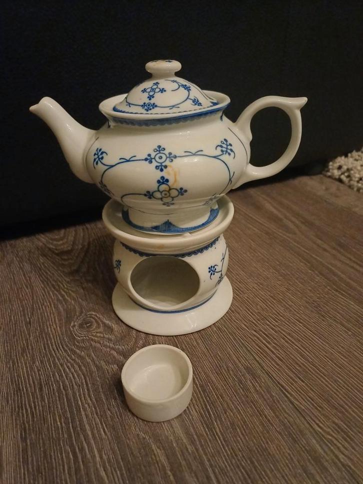 Indian Blue Theepot met Warmer, Huis en Inrichting, Keuken | Servies, Gebruikt, Overige typen, Overige materialen, Ophalen of Verzenden
