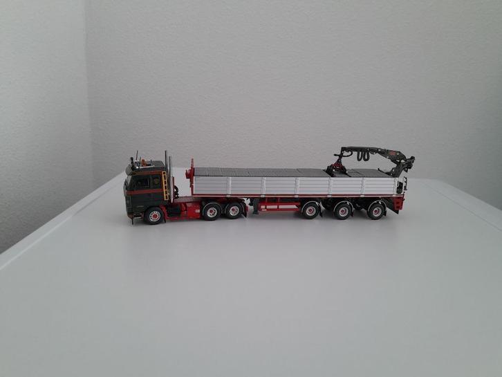 Scania streamline J.S.J. Transport met stenentrailer kraan ., Hobby en Vrije tijd, Modelauto's | 1:50, Nieuw, Bus of Vrachtwagen