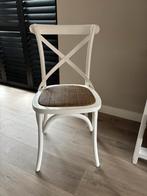 Eetkamerstoelen, wit met gevlochten zitting., Ophalen, Zo goed als nieuw, Wit, Hout