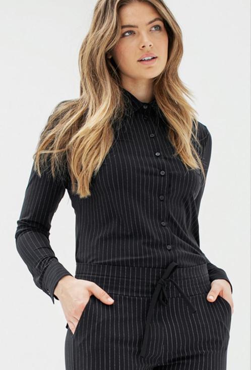 Studio anneloes poppy pinstripe blouse M zwart/wit, Kleding | Dames, Blouses en Tunieken, Zo goed als nieuw, Maat 38/40 (M), Zwart