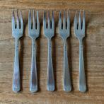 5 Vintage verzilverde Gero GN 90 taartvorkjes gebaksvorkjes, Antiek en Kunst, Ophalen of Verzenden
