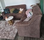 Bankstel 2,5 zits + 2 zits. Bruin stof. Net een jaar oud., Huis en Inrichting, Banken | Bankstellen, Ophalen, 150 tot 200 cm, Tweepersoons