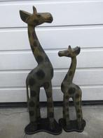 Grote houten giraf beelden woondecoratie, Ophalen of Verzenden, Gebruikt