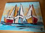 Schilderij: Zeilboten op Zee, Antiek en Kunst, Kunst | Schilderijen | Klassiek, Ophalen of Verzenden