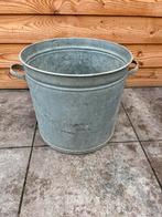 Grote metalen teil, emmer, bloempot, decoratie, Ophalen, Gebruikt, Rond, Metaal