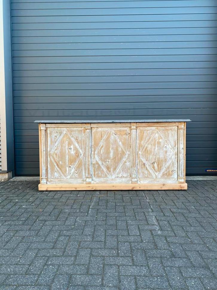 Keukenblok met zwart marmeren blad en whitewash aan voorkant, Huis en Inrichting, Woonaccessoires | Overige, Ophalen of Verzenden