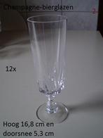 12 champagne/ sherry/ bierglazen  Christal d'arques louvre., Glas of Glazen, Ophalen of Verzenden, Overige stijlen, Glas