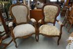 Tweemaal Queen Anna fauteuil, Huis en Inrichting, Fauteuils, Metaal, Minder dan 75 cm, Gebruikt, Barok Queen Ann