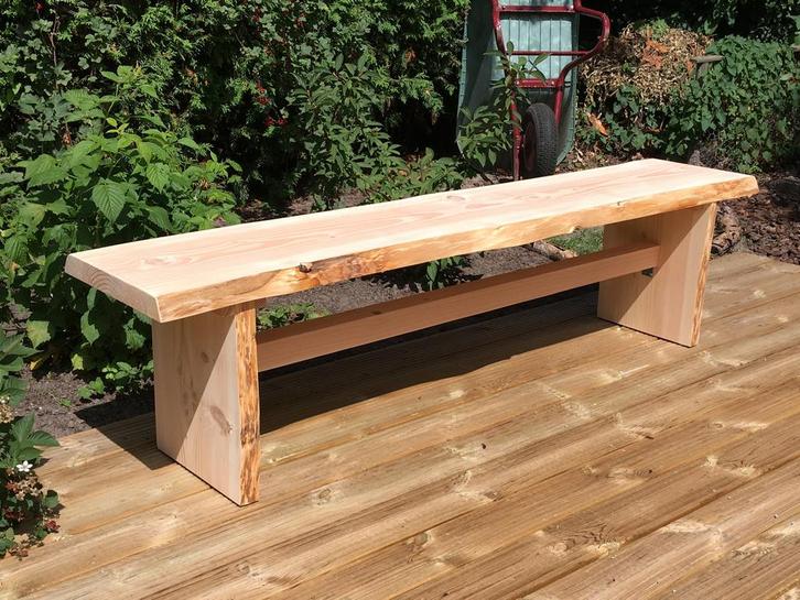 Mooie natuurlijke handgemaakte tuinbank, Tuin en Terras, Tuinbanken, Nieuw, Hout, Ophalen of Verzenden