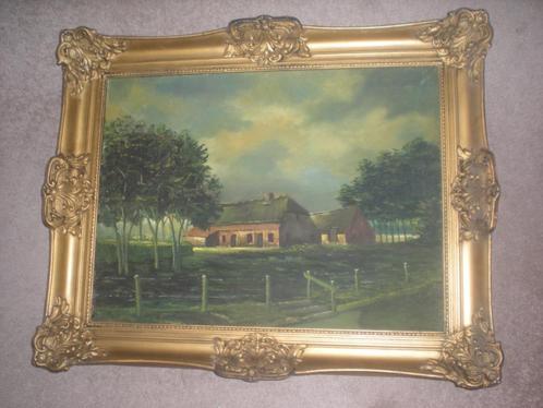 te koop prachtig groot schilderij boerderij !!, Antiek en Kunst, Kunst | Schilderijen | Klassiek, Ophalen