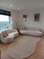 ZOWAT NIEUWE Moderne BANK Fluweelzachte stof cremewit, Driepersoons, 75 tot 100 cm, Ophalen of Verzenden, Zo goed als nieuw