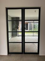 Zwarte houten stalen look deuren, Doe-het-zelf en Verbouw, Deuren en Horren, Ophalen, Zo goed als nieuw, Binnendeur, 200 tot 215 cm