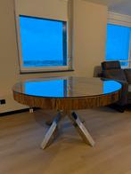 Houten ronde Richmond-stijl eettafel – incl luxe glasplaat, Huis en Inrichting, Tafels | Eettafels, Ophalen, 100 tot 150 cm, Richmond