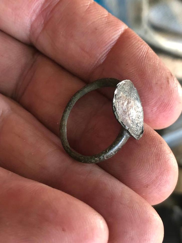 Romeinse RING met ZESHOEK goed draagbaar! Bodemvondst., Antiek en Kunst, Curiosa en Brocante, Verzenden