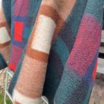 Vintage wollen deken - warme kleuren afmetingen 220x160cm., Huis en Inrichting, Woonaccessoires | Plaids en Woondekens, Ophalen of Verzenden