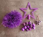 Kerstversiering paars, kerstster, guirlande, kerstballetjes, Ophalen of Verzenden, Zo goed als nieuw