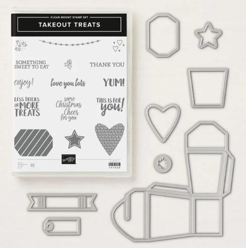Stampin' Up! bundel Takeout treats, Hobby en Vrije tijd, Kaarten | Zelf maken, Zo goed als nieuw, Overige typen, Overige thema's