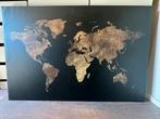 Wereldkaart Poster Zwart/Goud 120x80cm, Huis en Inrichting, Ophalen, Gebruikt, Print, 100 tot 125 cm