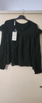 Zara zwarte blouse met kant, Kleding | Dames, T-shirts, Ophalen of Verzenden, Lange mouw, Zo goed als nieuw, Zwart