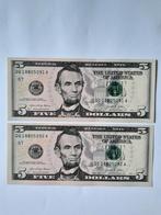 2x5 dollar 2021 ongebruikt Opeenvolgend kk f.14.6, Ophalen of Verzenden, Noord-Amerika