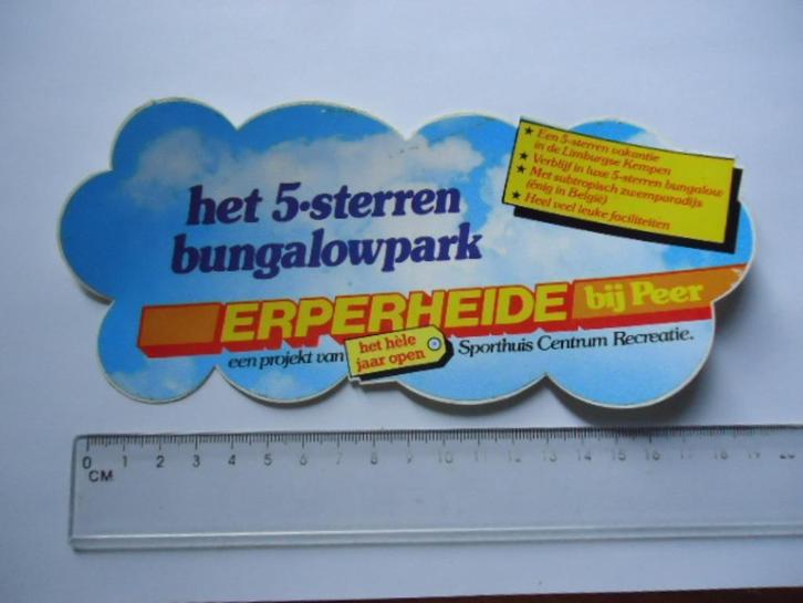 sticker oud SPORTHUIS CENTRUM Belgie Erperheide vakantie, Verzamelen, Stickers, Zo goed als nieuw, Verzenden