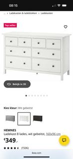 IKEA Hemnes Commode - 8 Lades - Gouden Knopjes, Huis en Inrichting, Kasten | Ladekasten, Ophalen, 5 laden of meer, 150 tot 200 cm