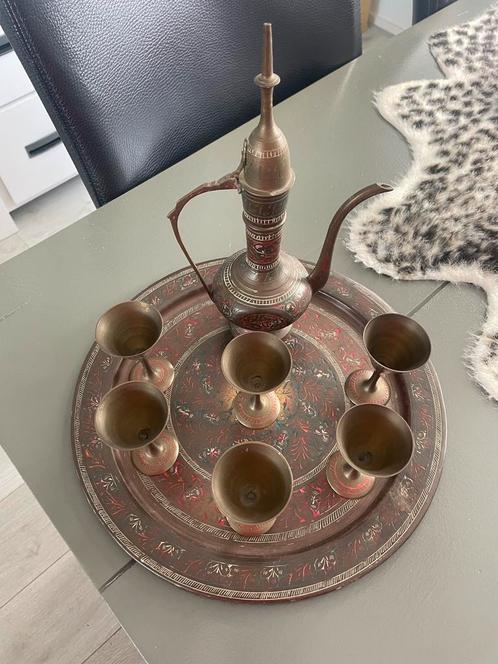 Arabisch Koperen Theeset, Antiek en Kunst, Antiek | Koper en Brons, Koper, Ophalen of Verzenden