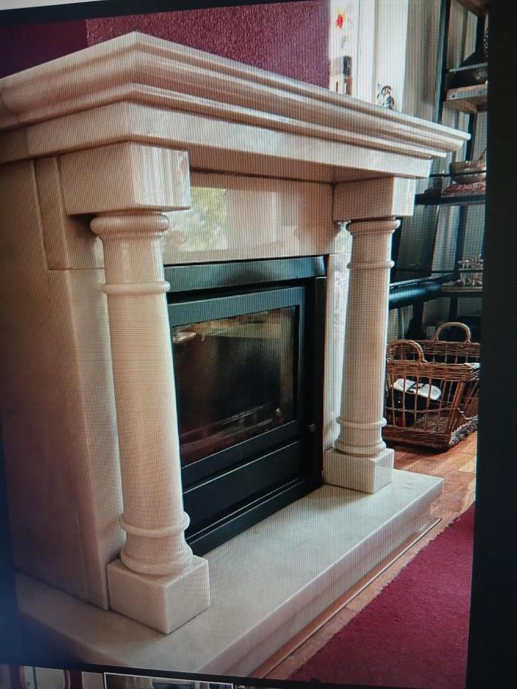 Marmeren Schouw Roomwit Gepolijst 76cm, Huis en Inrichting, Haarden, Ophalen
