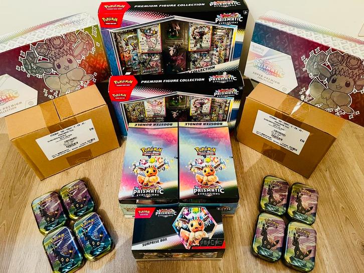 Prismatic Evolutions Pokémon Sealed Collection te koop/ruil, Hobby en Vrije tijd, Verzamelkaartspellen | Pokémon, Nieuw, Boosterbox