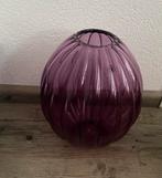 Roze/paarse handgemaakte glazen vaas, Overige kleuren, Ophalen of Verzenden, Minder dan 50 cm, Glas