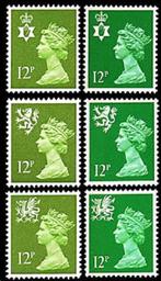REGIONALS E.II. 12p. Decimal Machin frankeerzegels, 8 Variët, Verzenden, Postfris