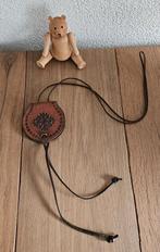 Leren tasje (klein) bewerkt! Opbergruimte voor pasjes/geld!, Ophalen of Verzenden, Nieuw, Bruin, Leer