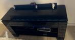 Strak TV Meubel - Zwart Hoogglans, Kunststof, Gebruikt, 100 tot 150 cm, Ophalen of Verzenden
