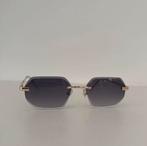Zonnebril grey glazen cartier look gouden montuur nieuw, Overige merken, Zonnebril, Nieuw, Ophalen of Verzenden