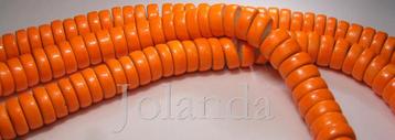 0672 Mooie Neon Oranje Houten Kralen Ketting (12 mm) beschikbaar voor biedingen