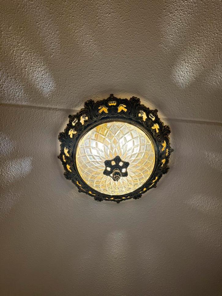 Prachtige Tsjechische kristallen plafondlamp, Huis en Inrichting, Lampen | Plafondlampen, Gebruikt, Glas, Ophalen of Verzenden