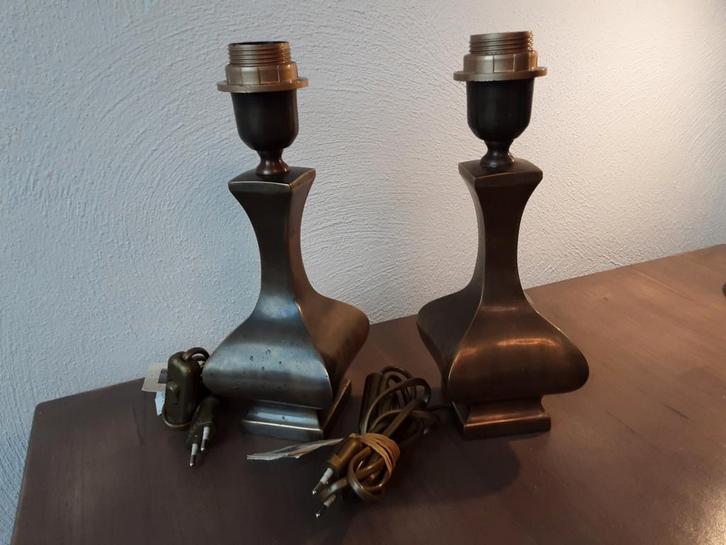 Franzen Messing Tafellampjes - Zware Kwaliteit, Huis en Inrichting, Lampen | Vloerlampen, Gebruikt, Minder dan 100 cm, Metaal