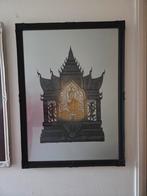 3 Thaise handgesneden symbolen (leer) Garuda en Boeddha's, Antiek en Kunst, Ophalen of Verzenden