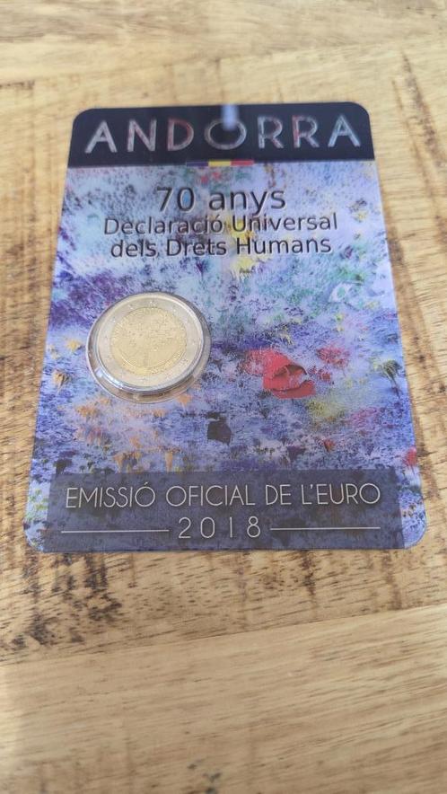 Andorra 2018: Rechten van de Mens, Postzegels en Munten, Munten | Europa | Euromunten, Losse munt, 2 euro, Overige landen, Ophalen of Verzenden