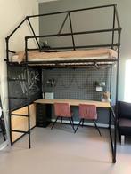 Hoogslaper, tweepersoons, key clamp incl bureau, accesoires, Ophalen, Zo goed als nieuw, Twijfelaar, Metaal