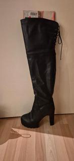 Zwarte leren laarzen, Kleding | Dames, Schoenen, Ophalen, Hoge laarzen, Zwart, Zo goed als nieuw
