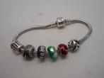 Zilveren Amora armband met 6 bedels nr.345, Verzenden, Zo goed als nieuw, Met bedels of kralen, Zilver