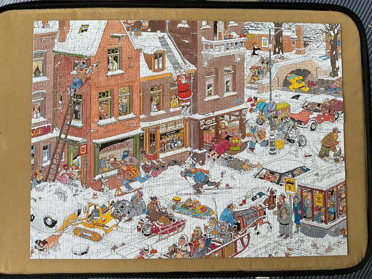 Jan van Haasteren - Street life 950 stukjes - kerst sneeuw, Hobby en Vrije tijd, Denksport en Puzzels, Zo goed als nieuw, 500 t/m 1500 stukjes