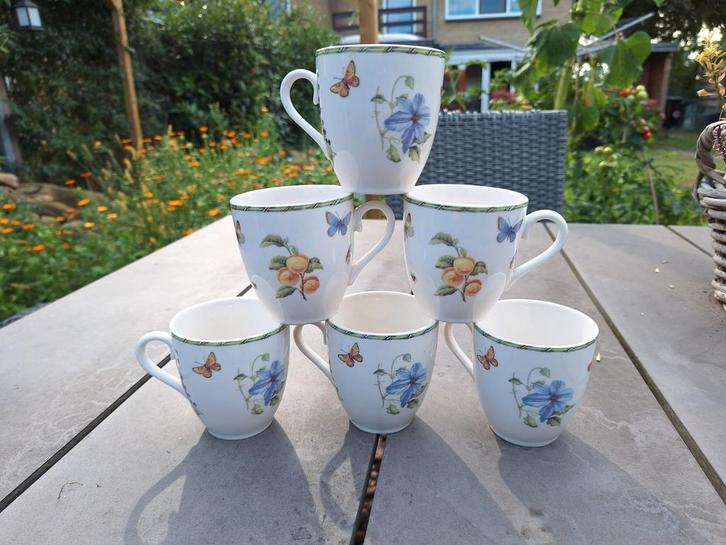Set van 6 Janneke Brinkman kopjes, Huis en Inrichting, Keuken | Servies, Zo goed als nieuw, Kop(pen) en/of Schotel(s), Overige stijlen