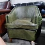 Showroommodel Chesterfield fauteuil groen + BEZORGING GRATIS, ., Chesterfield, Nieuw, 75 tot 100 cm