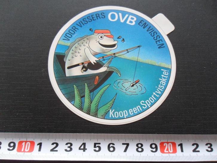 sticker Hengelsport voor vissers en vissen OVB, Verzamelen, Stickers, Zo goed als nieuw, Ophalen