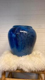 Prachtige blauw geglazuurde vaas, Minder dan 50 cm, Blauw, Ophalen of Verzenden, Zo goed als nieuw
