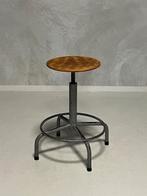 Vintage kruk atelier werkkruk retro industrieel jaren 60, Ophalen, Gebruikt, Staal, In hoogte verstelbaar