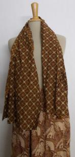 Batik rok met bijpassende Indonesische schouder sjaal! M, Kleding | Dames, Rokken, Maat 38/40 (M), Bruin, Verzenden, Zo goed als nieuw